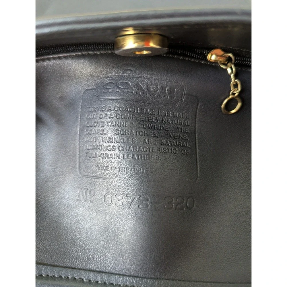 Vintage Coach Navy Blue Leather Crossbody Bag 80s Made in USA 0373-320